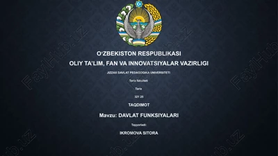 davlat funksiyalari — PPTX