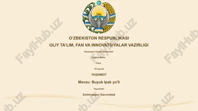 buyuk ipak yo'li — PPTX