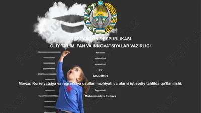 korrelyatsiya va regressiya usullari mohiyati va ularni iqtisodiy tahlilda qo’llanilishi — PPTX
