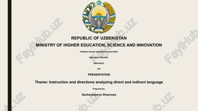 presentation on instruction and directions analysis — PPTX