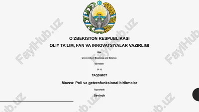 poli va geterofunksional birikmalar — PPTX