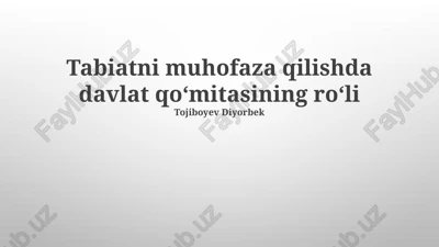 tabiatni muhofaza qilishda davlat qoʻmitasining roʻli — PPTX