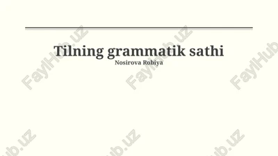 grammatikani osonlashtirish — PPTX