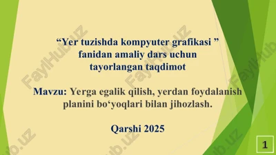 yer tuzishda kompyuter grafikasi — PPT
