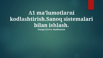 ma'lumotlarni kodlash — PPTX