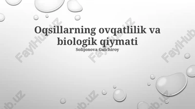 oqsillarning ovqatlilik va biologik qiymati — PPTX