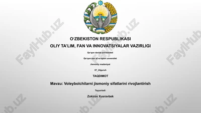 voleybolchilarni jismoniy sifatlarini rivojlantirish — PPTX