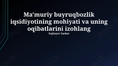 komanda-maʼmuriy iqtisodiyotning mohiyati va uning oqibatlari — PPTX