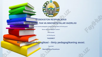 xalq pedagogikasi - ilmiy pedagogikaning asosi — PPTX