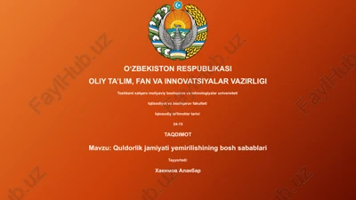 quldorlik jamiyati yemirilishining bosh sabablari — PPTX