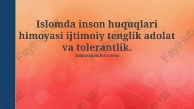 islomda inson huquqlari himoyasi — PPTX