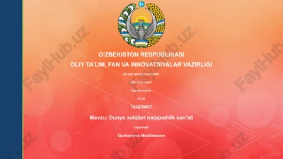 dunyo xalqlari naqqoshlik san’ati — PPTX