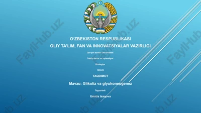 glikoliz va glyukoneogenez — PPTX