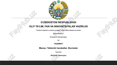 tektonik harakatlar. burmalar — PPTX