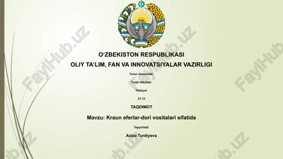 kraun eferlar-dori vositalari sifatida — PPTX