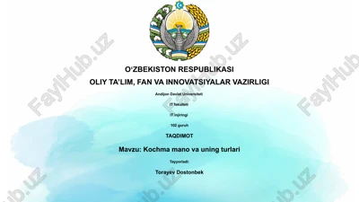 kochma mano va uning turlari — PPTX