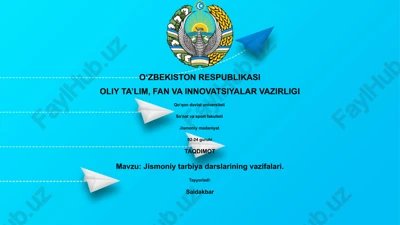jismoniy tarbiya darslarining vazifalari — PPTX
