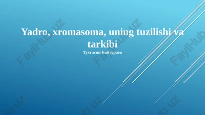 yadro, xromasoma, uning tuzilishi va tarkibi — PPTX
