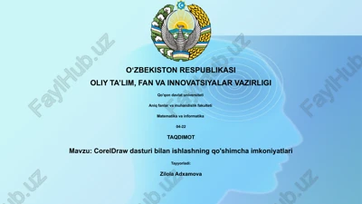 coreldraw dasturi bilan ishlashning qo'shimcha imkoniyatlari — PPTX