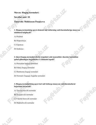 huquq normalari — DOCX