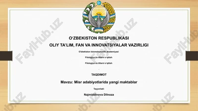 misr adabiyotlarida yangi maktablar — PPTX