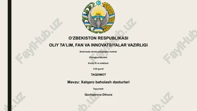 xalqaro baholash dasturlari — PPTX