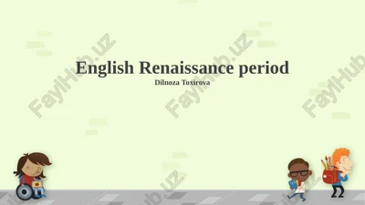 english renaissance period — PPTX