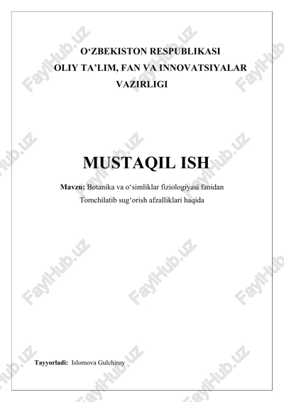 tomchilatib sugʻorish afzalliklari haqida — DOCX