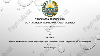 bargli sabzavotlar — PPTX