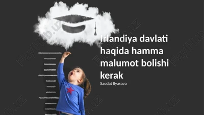 irlandiya davlati haqida hamma malumot bolishi kerak — PPTX