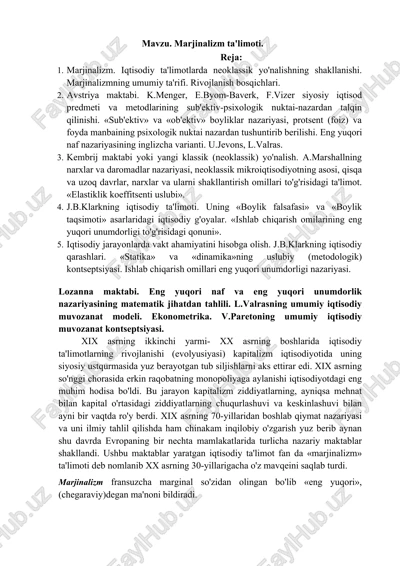 marjinalizm ta'limoti — DOCX