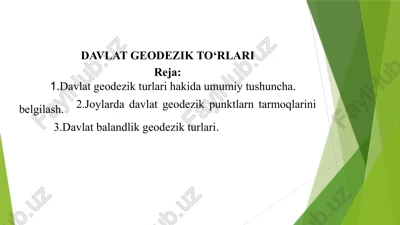davlat geodezikto‘rlari — PPTX