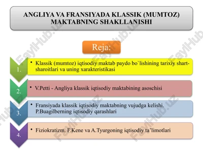 klassik iqtisodiy maktab — PPTX
