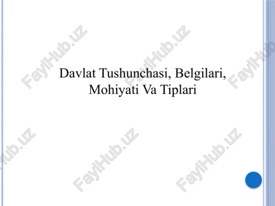 davlat tushunchasi va belgilari — PPTX