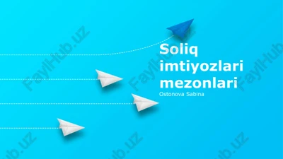 soliq imtiyozlari mezonlari — PPTX
