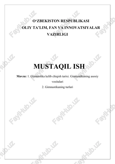 gimnastika tarixi va rivojlanishi — DOCX