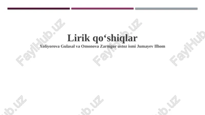lirik qo'shiq matnlari — PPTX