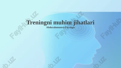 treningni muhim jihatlari — PPTX