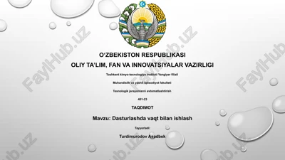 texnologik jarayonlarni avtomatlashtirish — PPTX