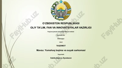 yumshoq toqima va suyak sarkomasi — PPTX