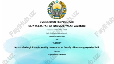qadimgi sharqda asotiriy tasavvurlar va falsafiy bilimlarning paydo bo‘lishi — PPTX