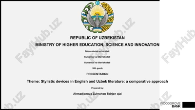stylistic devices in english and uzbek literature: a comparative approach — PPTX