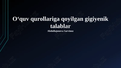 maktab anjomlariga gigiyenik talablar — PPTX