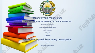 rasmiy uslub va uning hususiyatlari — PPTX