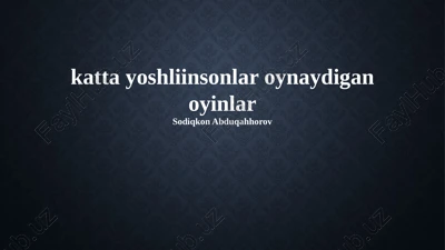 kattalar o'ynaydigan o'yinlar — PPTX