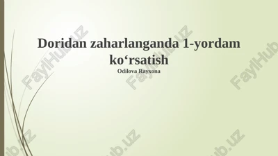 doridan zaharlanganda 1-yordam koʻrsatish — PPTX