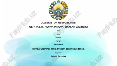 grammar time. present continuous tense — PPTX