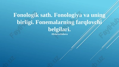 fonologik sath — PPTX