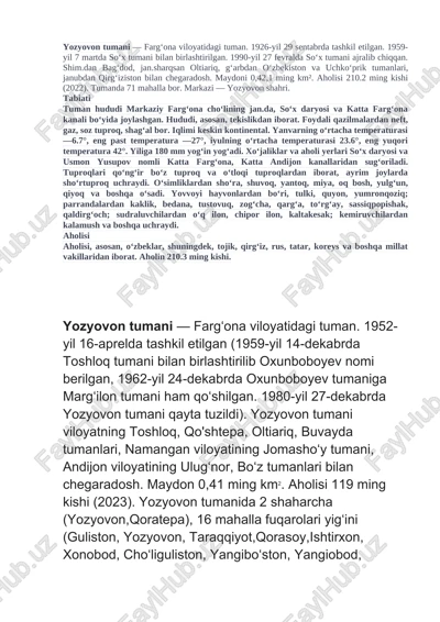 yozyovon tumani — DOCX