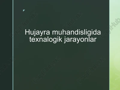 hujayra muhandisligi — PPTX